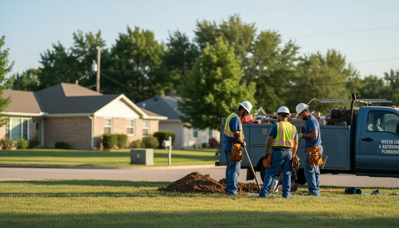 Residential water line and bathroom plumbing service in Amo, IN